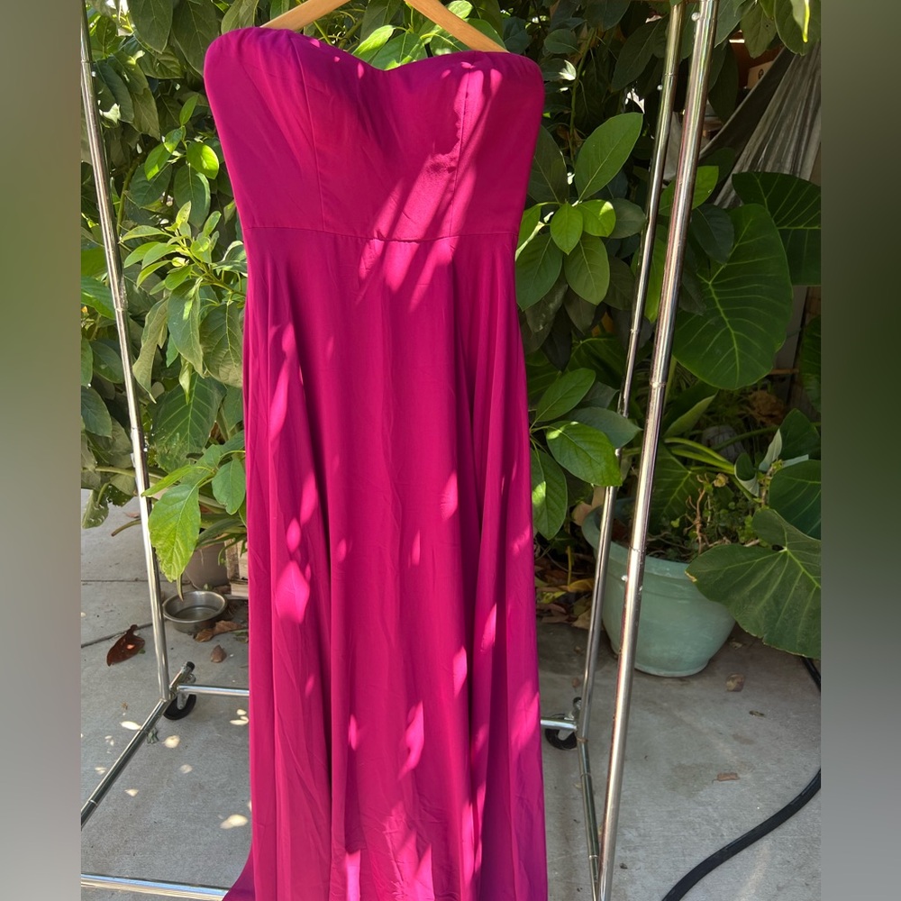 Hayley Paige Occasions Fuchsia Maxi Dress